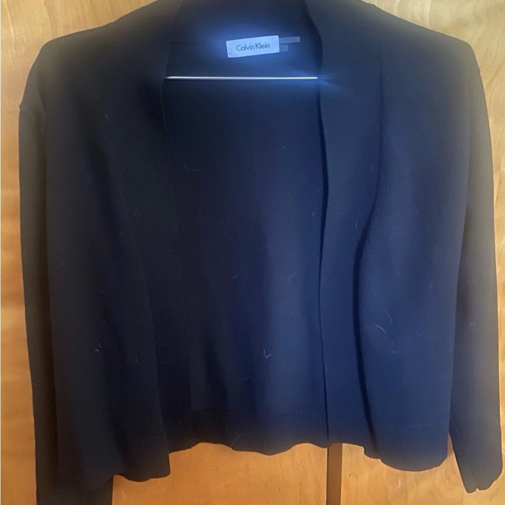 Calvin Klein Black Open-Front Cropped Cardigan XL